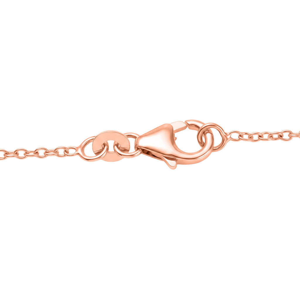 D'Joy AA Rosa Opal, Natürlicher Rhodolith Granat Halskette ca. 45 cm 925 Silber 750 Roségold Vermeil ca. 15,23 ct.