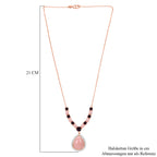 D'Joy AA Rosa Opal, Natürlicher Rhodolith Granat Halskette ca. 45 cm 925 Silber 750 Roségold Vermeil ca. 15,23 ct.