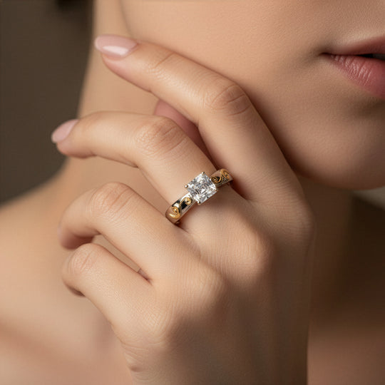 EVER TRUE Moissanit Ring Nickelfreies Messing, Bicolor (Größe 19.00) ca. 1.16 ct