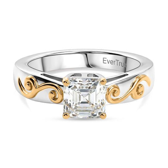 EVER TRUE Moissanit Ring Nickelfreies Messing, Bicolor (Größe 19.00) ca. 1.16 ct