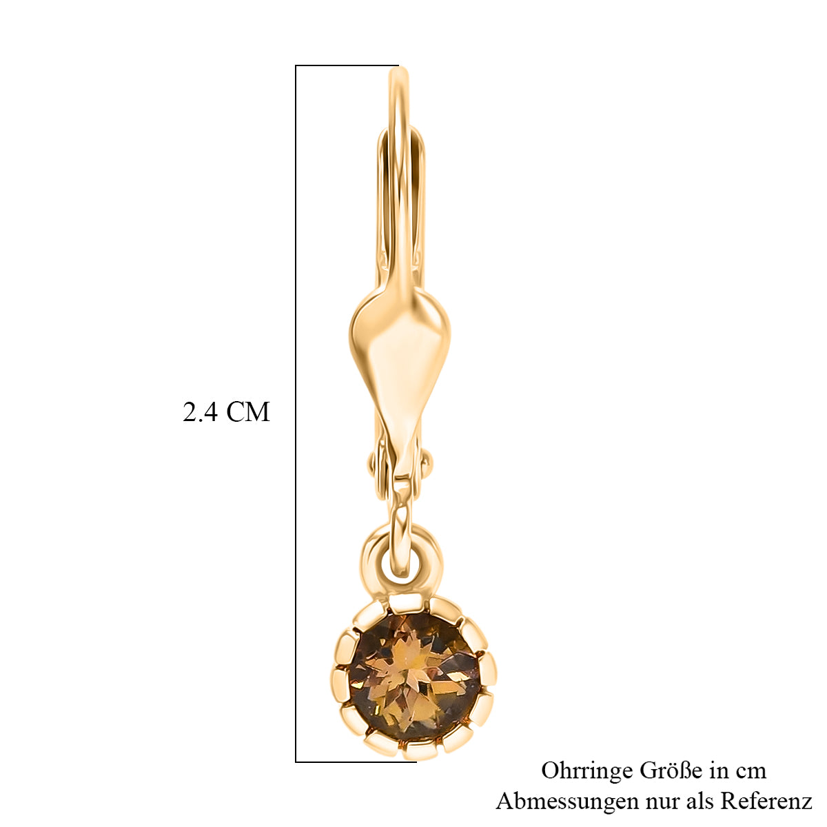 D'Joy AA Natürlicher goldener Tansanit Ohrringe 925 Silber 750 Gelbgold Vermeil ca. 0.56 ct