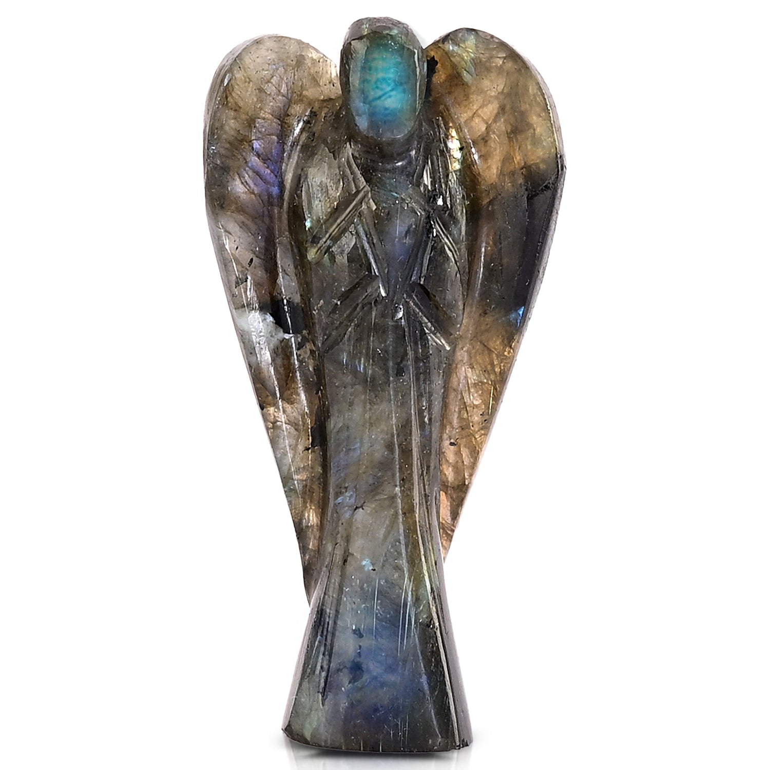 LIVMORE - Handgeschnitzte Schutzengel Figur Labradorit ca. 7,62 cm