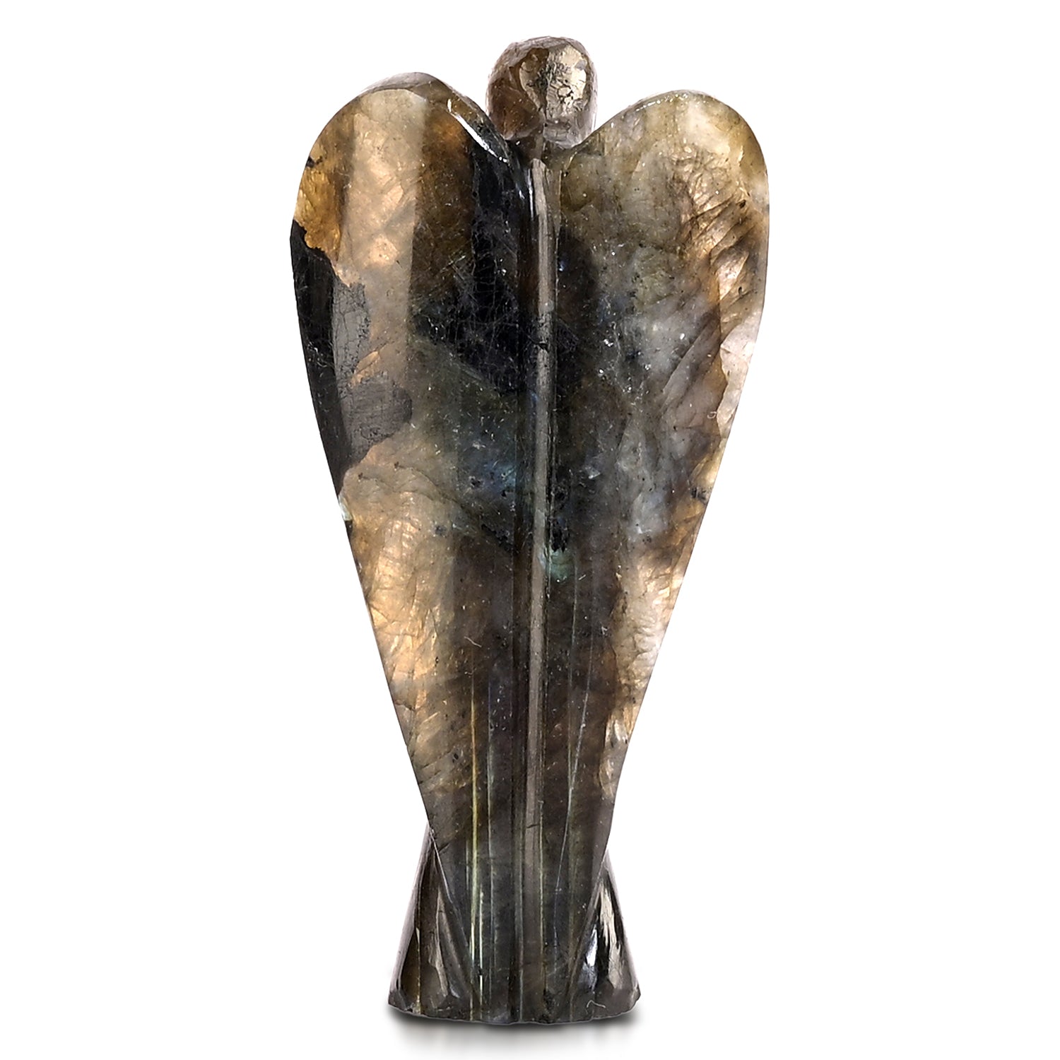 LIVMORE - Handgeschnitzte Schutzengel Figur Labradorit ca. 7,62 cm