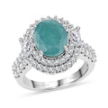 D'Joy AA Grandidierit, Moissanit Ring 925 Silber Rhodiniert (Größe 18.00) ca. 4,30 ct