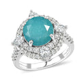 D'Joy AA Grandidierit, Moissanit Ring 925 Silber Rhodiniert (Größe 16.50) ca. 4,42 ct