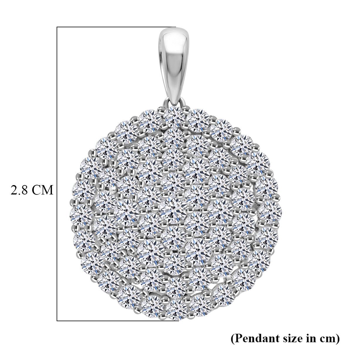 LUXURIANT DIAMOND - Lab Grown Diamant SI-GH Anhänger 925 Silber Rhodiniert ca. 3,00 ct.