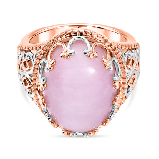 EVER TRUE Kunzit Ring Nickelfreies Messing, Bicolor, (Größe 18.00) ca. 11.38 ct
