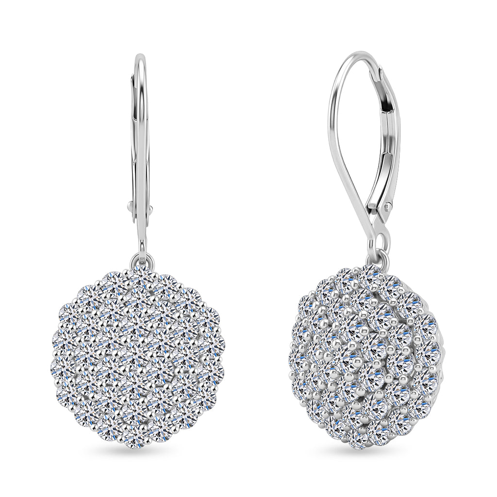 LUXURIANT DIAMOND - Lab Grown Diamant SI-GH Ohrringe 925 Silber Rhodiniert ca. 3,00 ct.