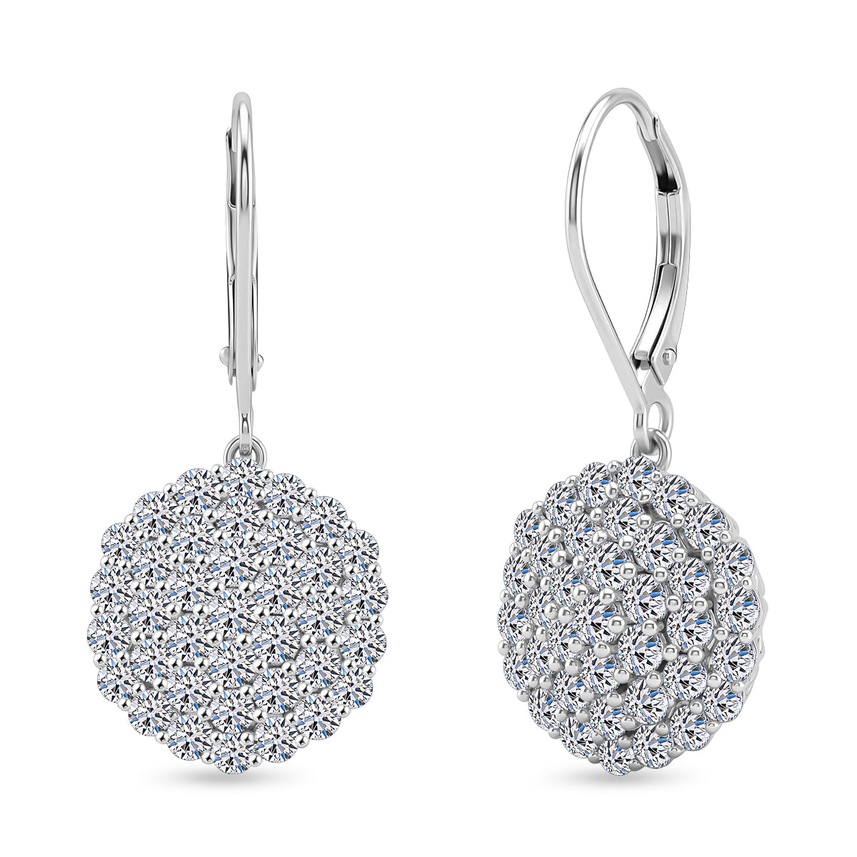 LUXURIANT DIAMOND - Lab Grown Diamant SI-GH Ohrringe 925 Silber Rhodiniert ca. 3,00 ct.