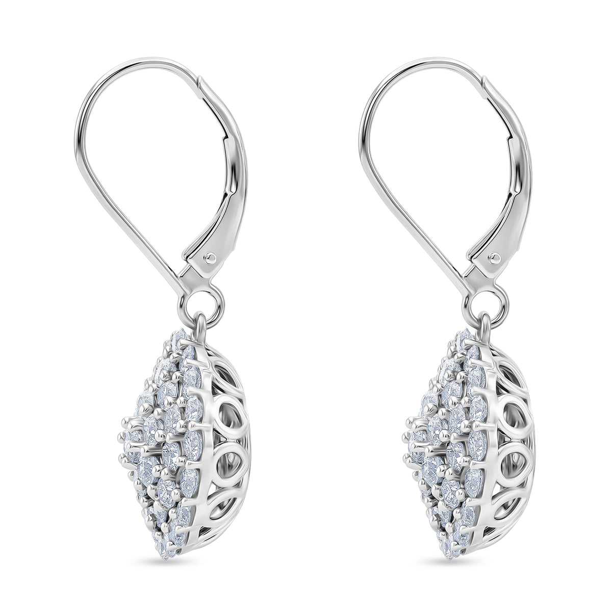 LUXURIANT DIAMOND - Lab Grown Diamant SI-GH Ohrringe 925 Silber Rhodiniert ca. 3,00 ct.