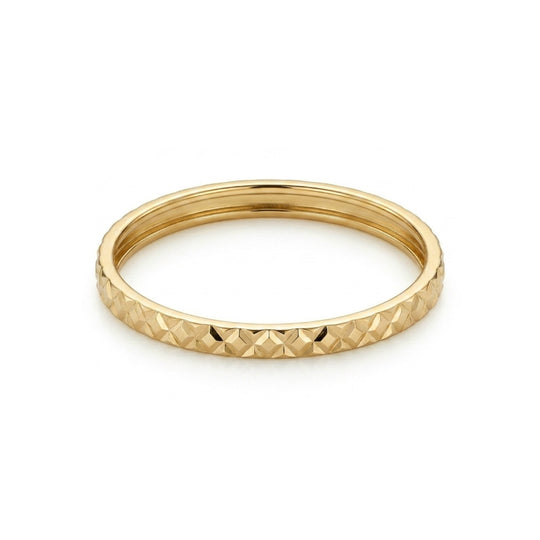 Bandring mit Diamantschliff-Muster in 375 Gold