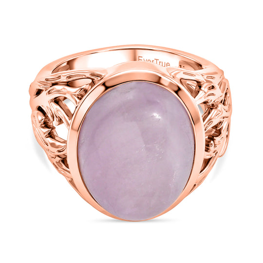 EVER TRUE Kunzit Ring Nickelfreies Messing Roségoldfarben (Größe 18.00) ca. 11.28 ct