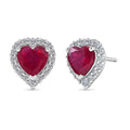 D'Joy AA Niassa Rubin, Moissanit Ohrringe 925 Silber Rhodiniert ca. 3,40 ct.