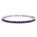 Amethyst Zirkonia Armband ca. 19 cm Nickelfreies Messing