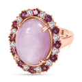 EVER TRUE Kunzit, Natürlicher Rhodolith Granat Ring Nickelfreies Messing Roségoldfarben (Größe 18.00) ca. 13.22 ct