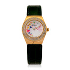 GENOA - J Francis gefertigt mit SWAROVSKI Weißer Swarovski Kristall Uhren 23 cm Reine Legierung IP-Gelbbeschichtung