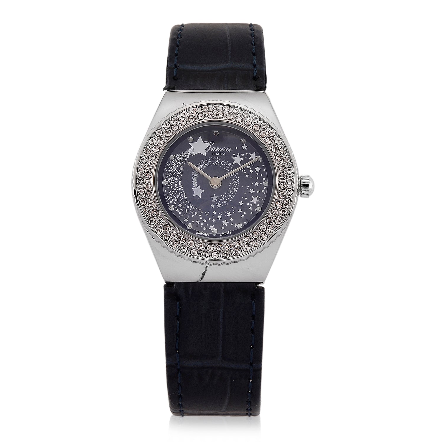 GENOA - J Francis gefertigt mit SWAROVSKI Weißer Swarovski Kristall Uhren 23 cm Reine Legierung