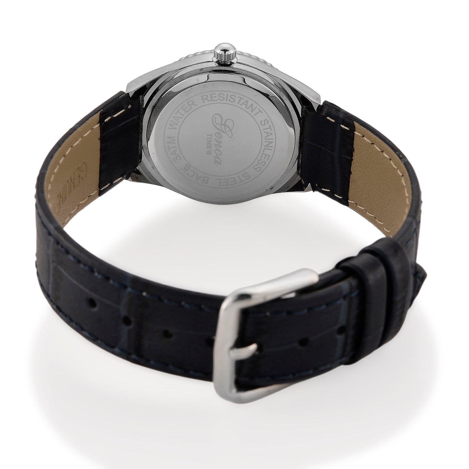 GENOA - J Francis gefertigt mit SWAROVSKI Weißer Swarovski Kristall Uhren 23 cm Reine Legierung