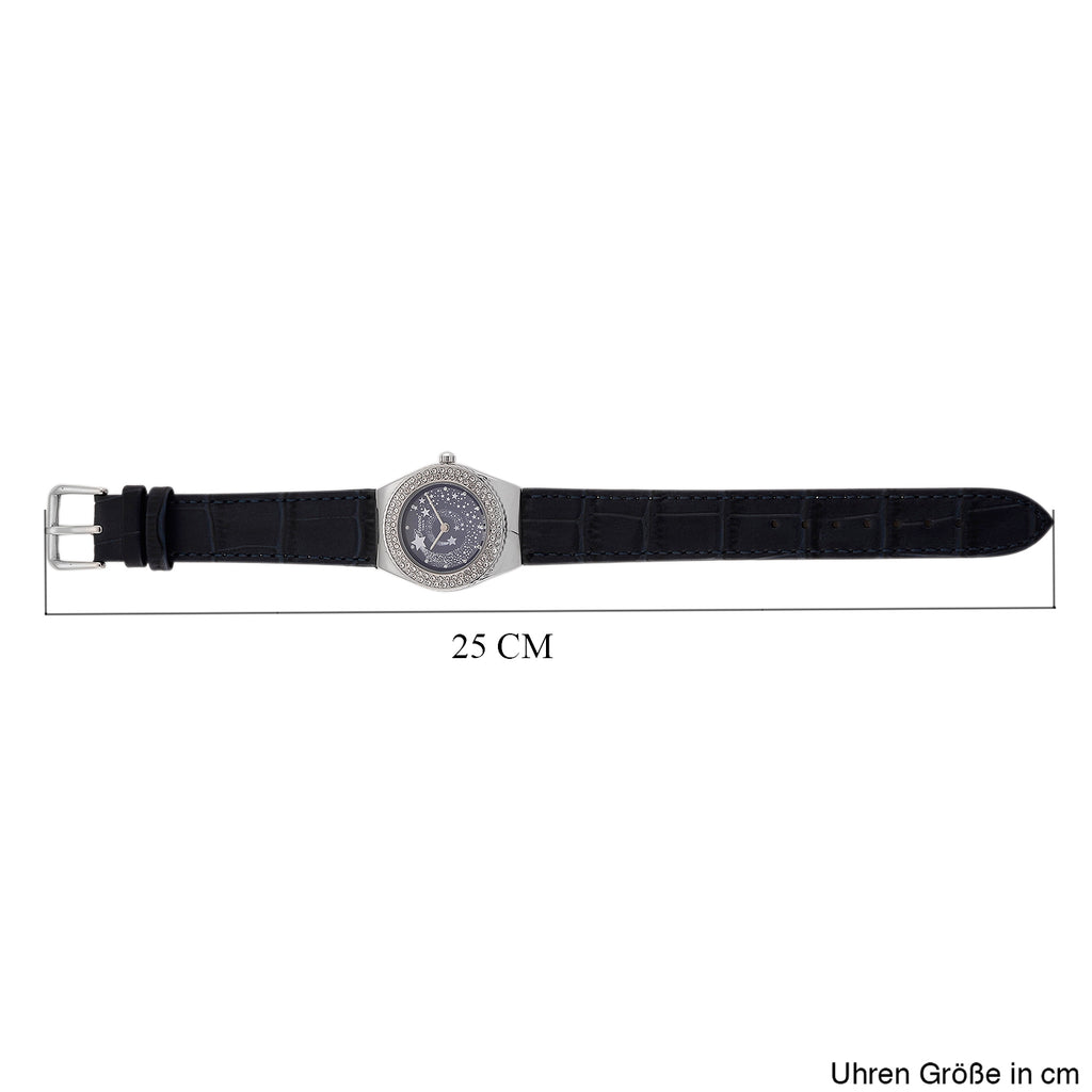 GENOA - J Francis gefertigt mit SWAROVSKI Weißer Swarovski Kristall Uhren 23 cm Reine Legierung