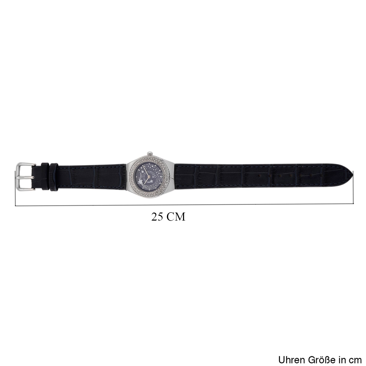 GENOA - J Francis gefertigt mit SWAROVSKI Weißer Swarovski Kristall Uhren 23 cm Reine Legierung