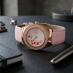 GENOA - J Francis gefertigt mit SWAROVSKI Weißer Swarovski Kristall Uhren 23 cm Reine Legierung IP Rosa Plattierung