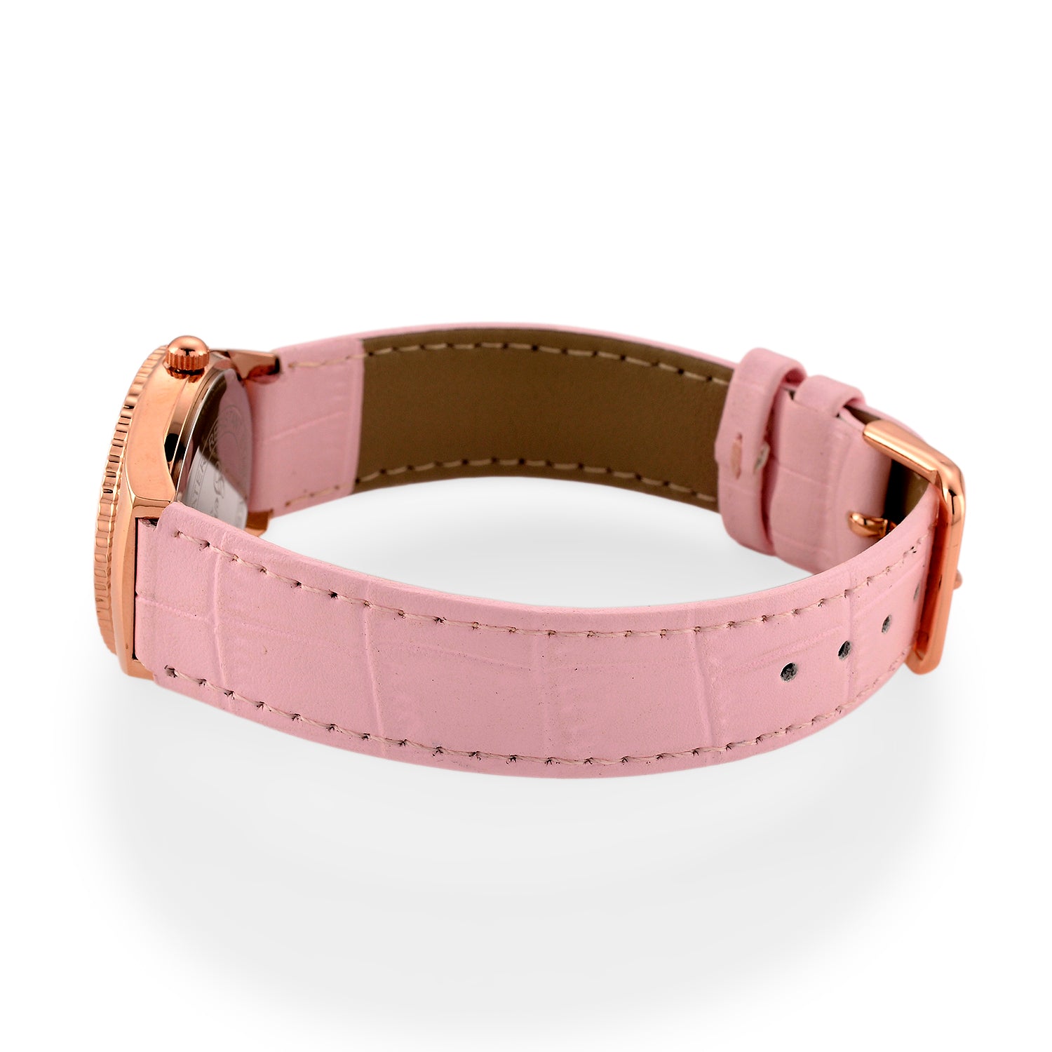 GENOA - J Francis gefertigt mit SWAROVSKI Weißer Swarovski Kristall Uhren 23 cm Reine Legierung IP Rosa Plattierung