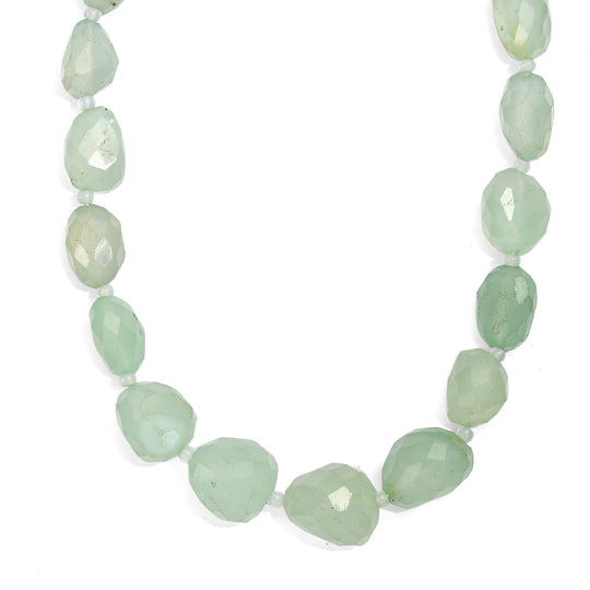 EVER TRUE Grün gefärbter Chalzedon Halskette ca. 45 cm Nickelfreies Messing Platiniert ca. 485.00 ct