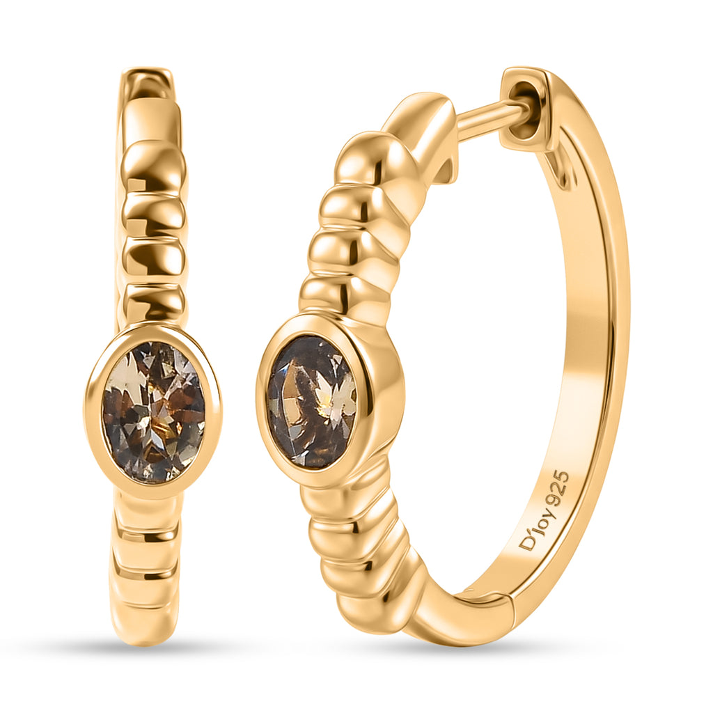 D'Joy AA Natürlicher goldener Tansanit Ohrringe 925 Silber 750 Gelb Vergoldet ca. 0.63 ct