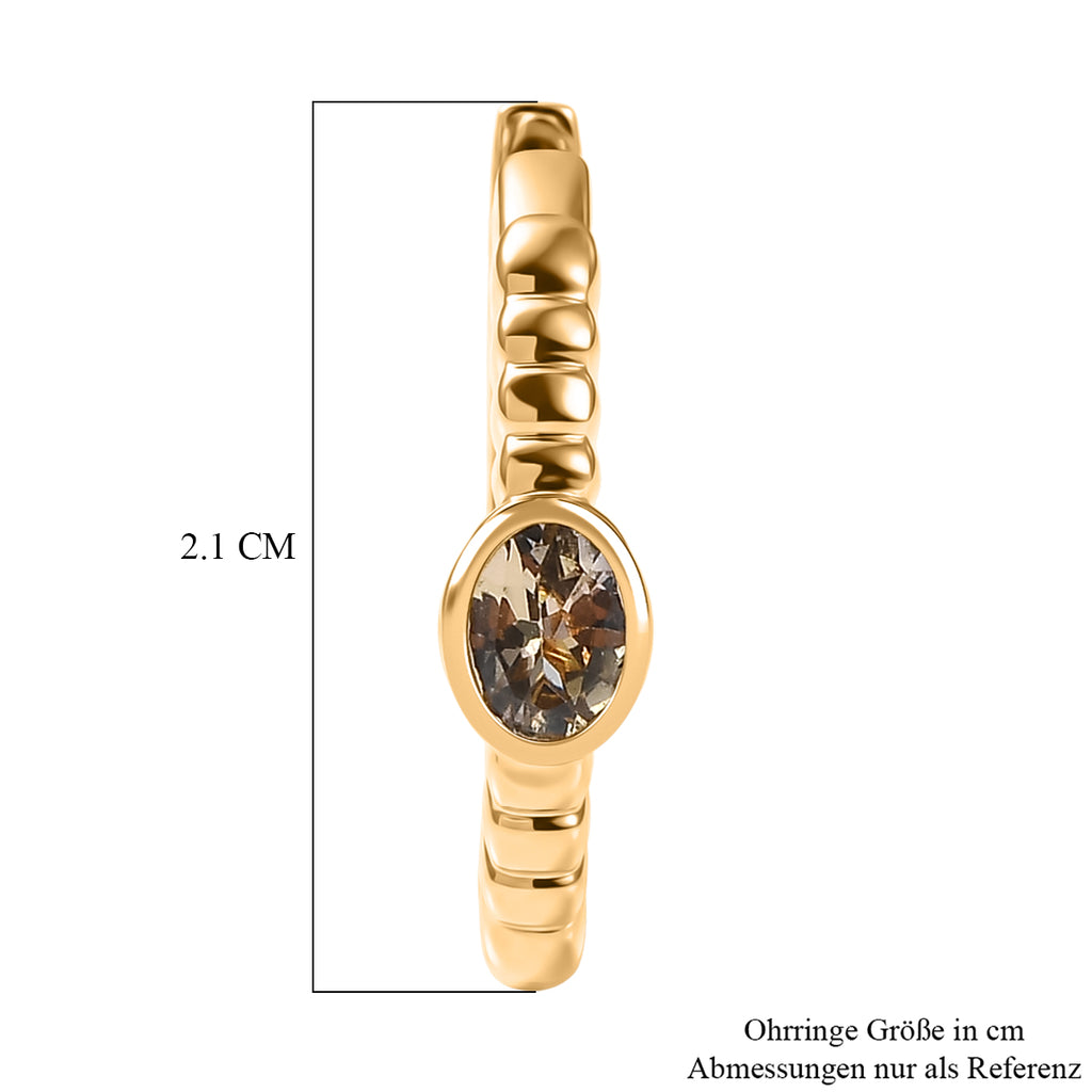 D'Joy AA Natürlicher goldener Tansanit Ohrringe 925 Silber 750 Gelb Vergoldet ca. 0.63 ct