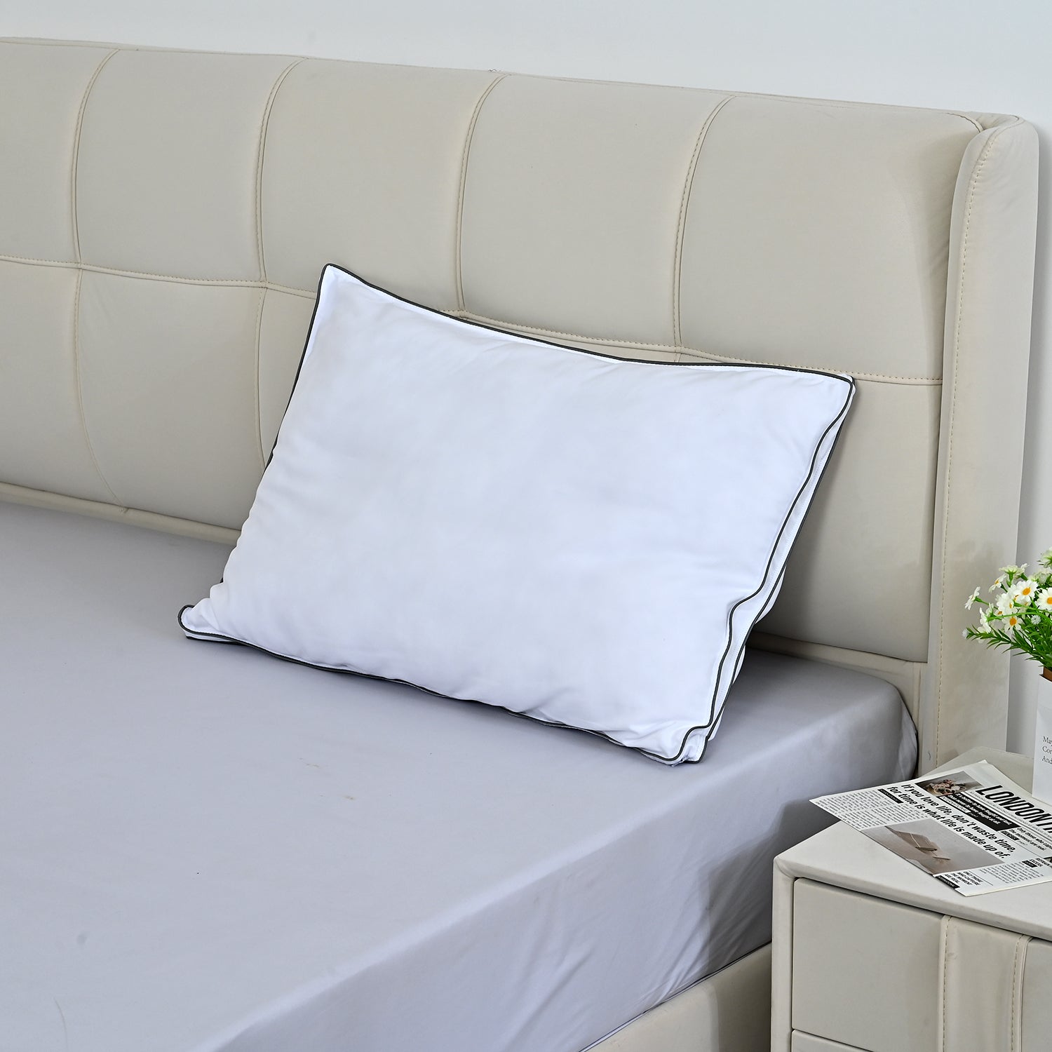 LIVMORE Kopfkissen, 250gsm Polyesterfüllung, 50x75cm, Silber