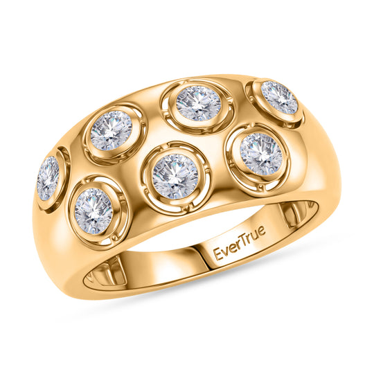 EVER TRUE Moissanit Ring Nickelfreies Messing (Größe 17.00) ca. 0,86 ct