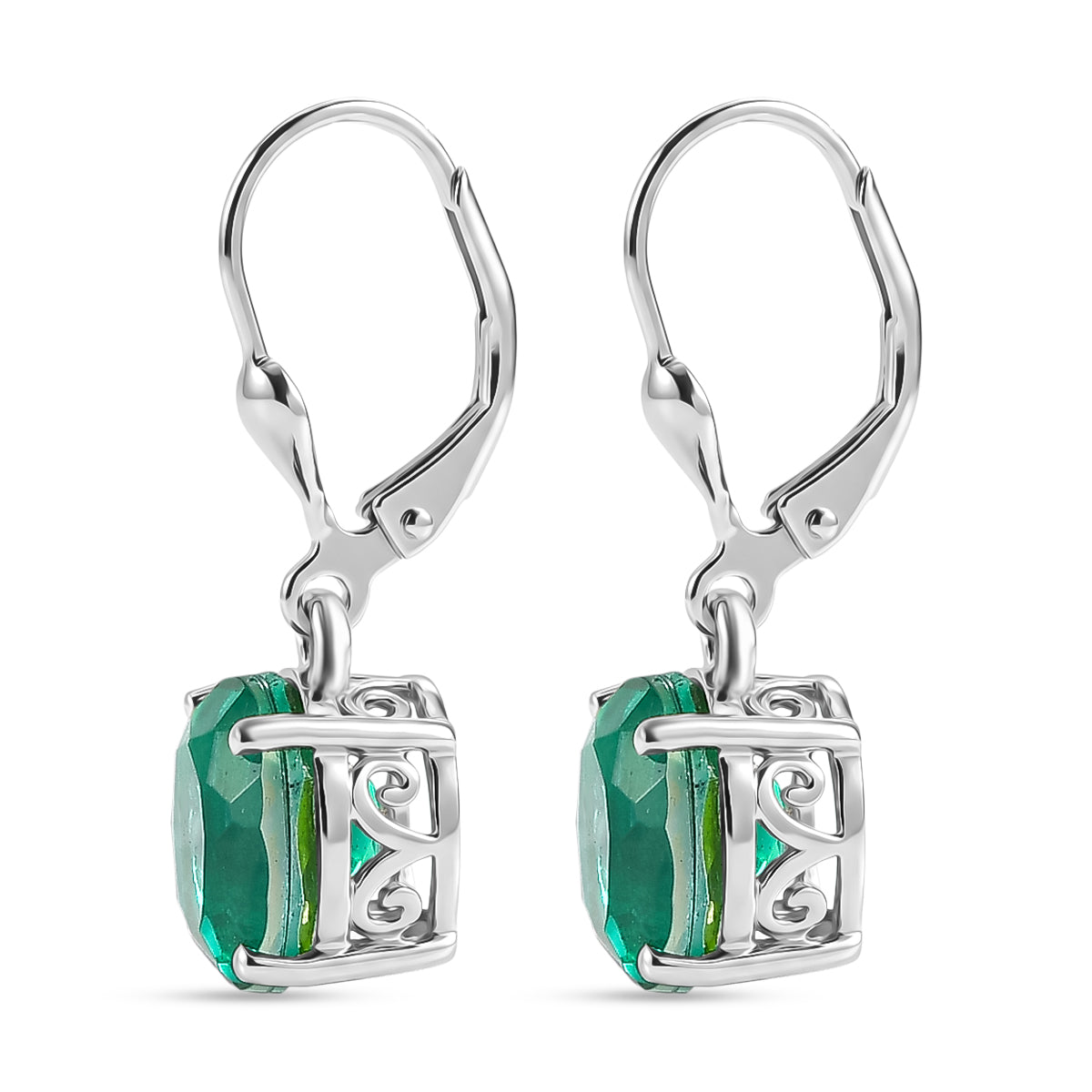 D'Joy Pfau Quarz Triplette Ohrringe 925 Silber Rhodiniert ca. 5,75 ct.