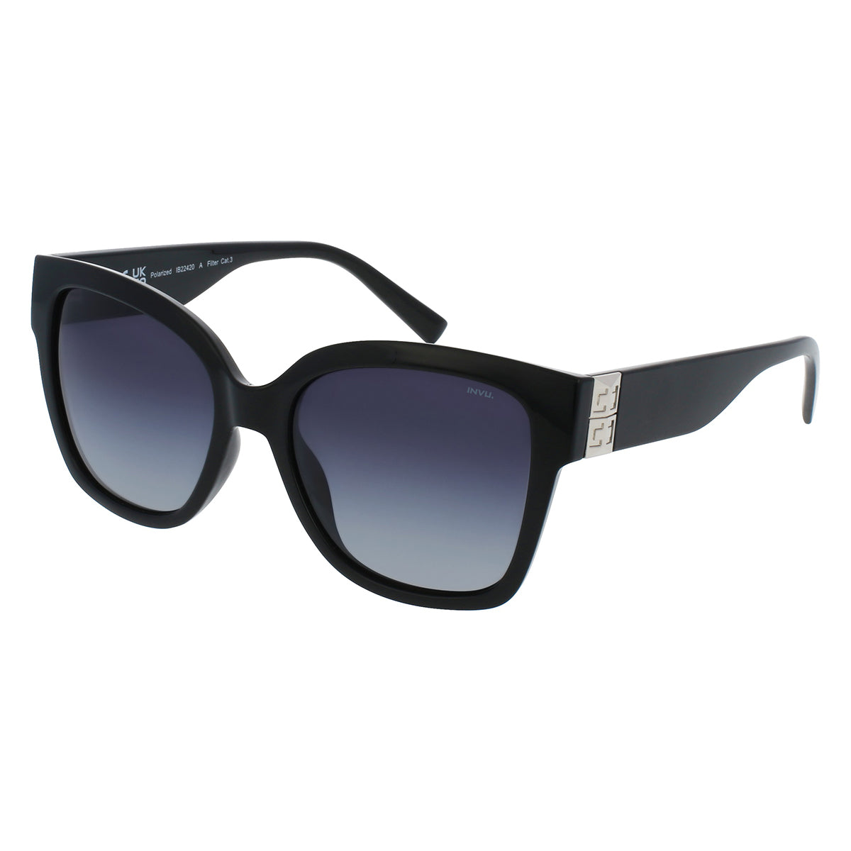 SOLE & LUCE - Swiss Eyewear, Polarized UV 400 Schutz Sonnenbrille, Schwarz,Silber