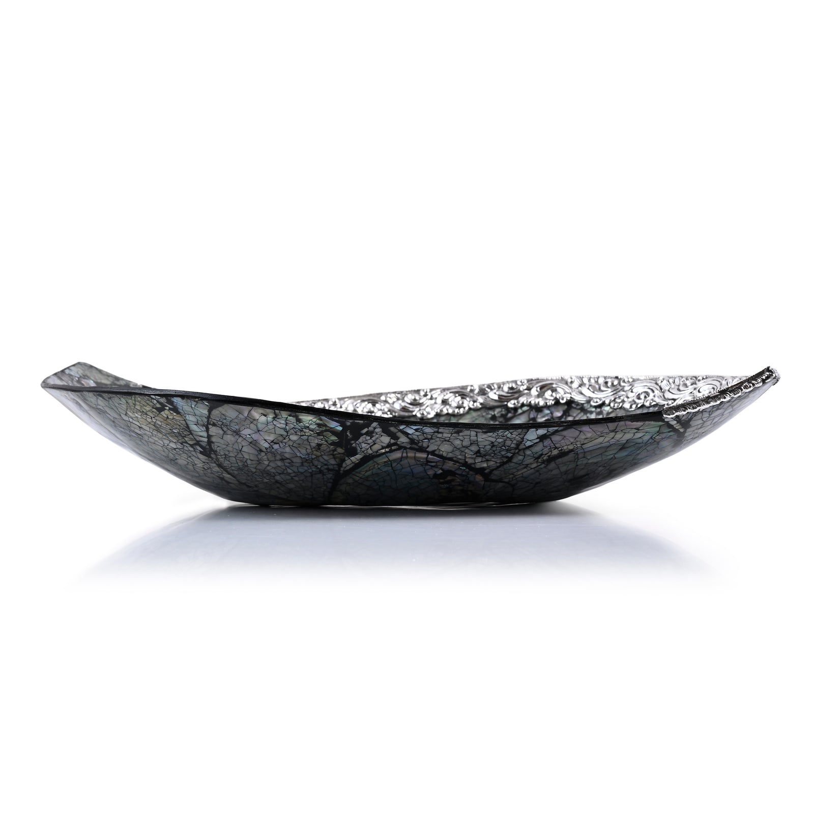 Royal Bali - Abalone Muschel Blattförmige Dekoschale, 925 Silber
