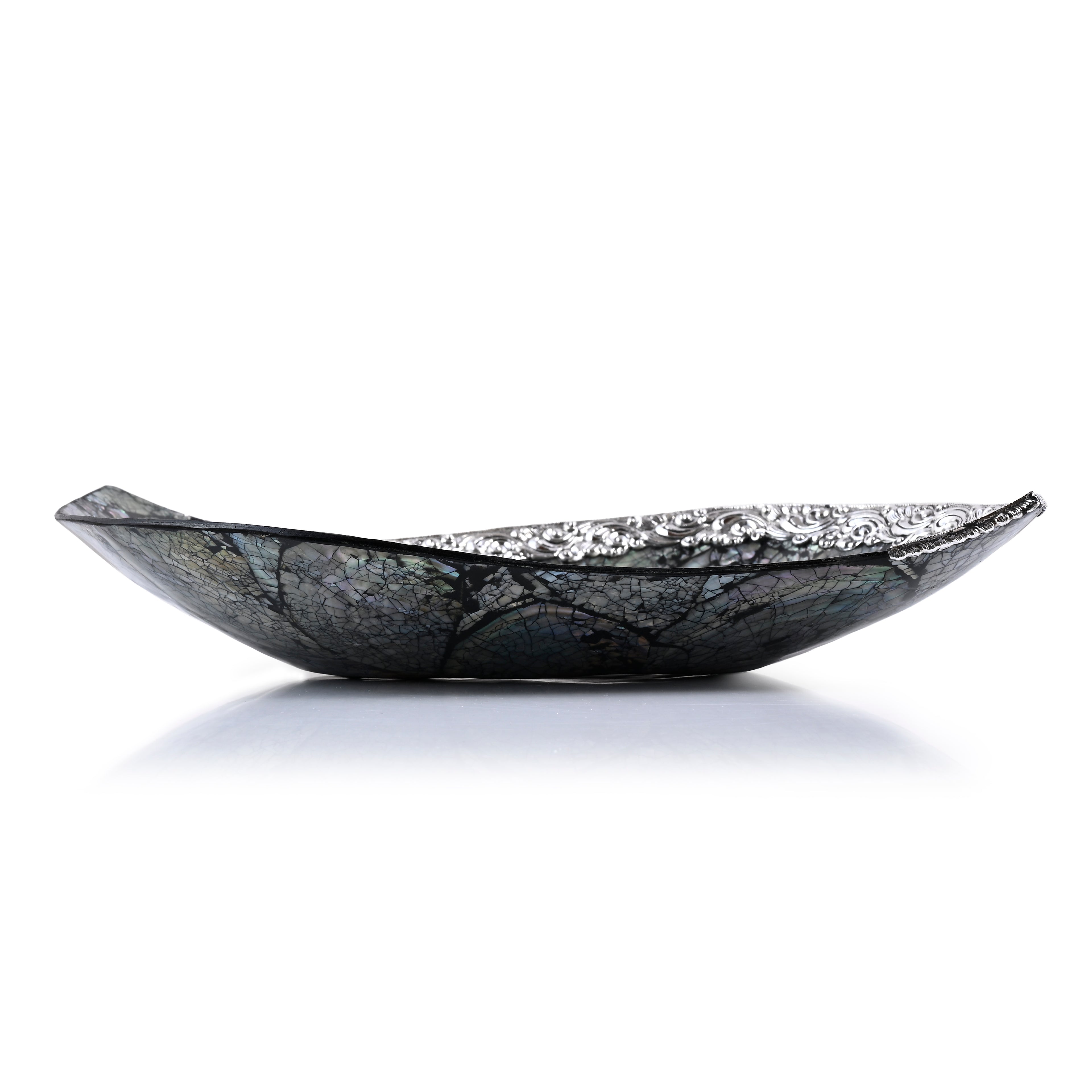 Royal Bali - Abalone Muschel Blattförmige Dekoschale, 925 Silber