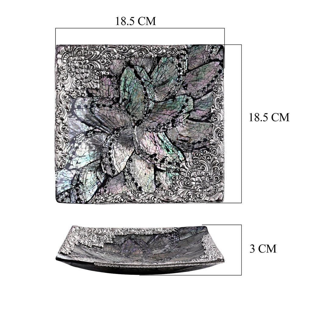 Royal Bali - Abalone Muschel Rechteckige Dekoschale 925 Silber