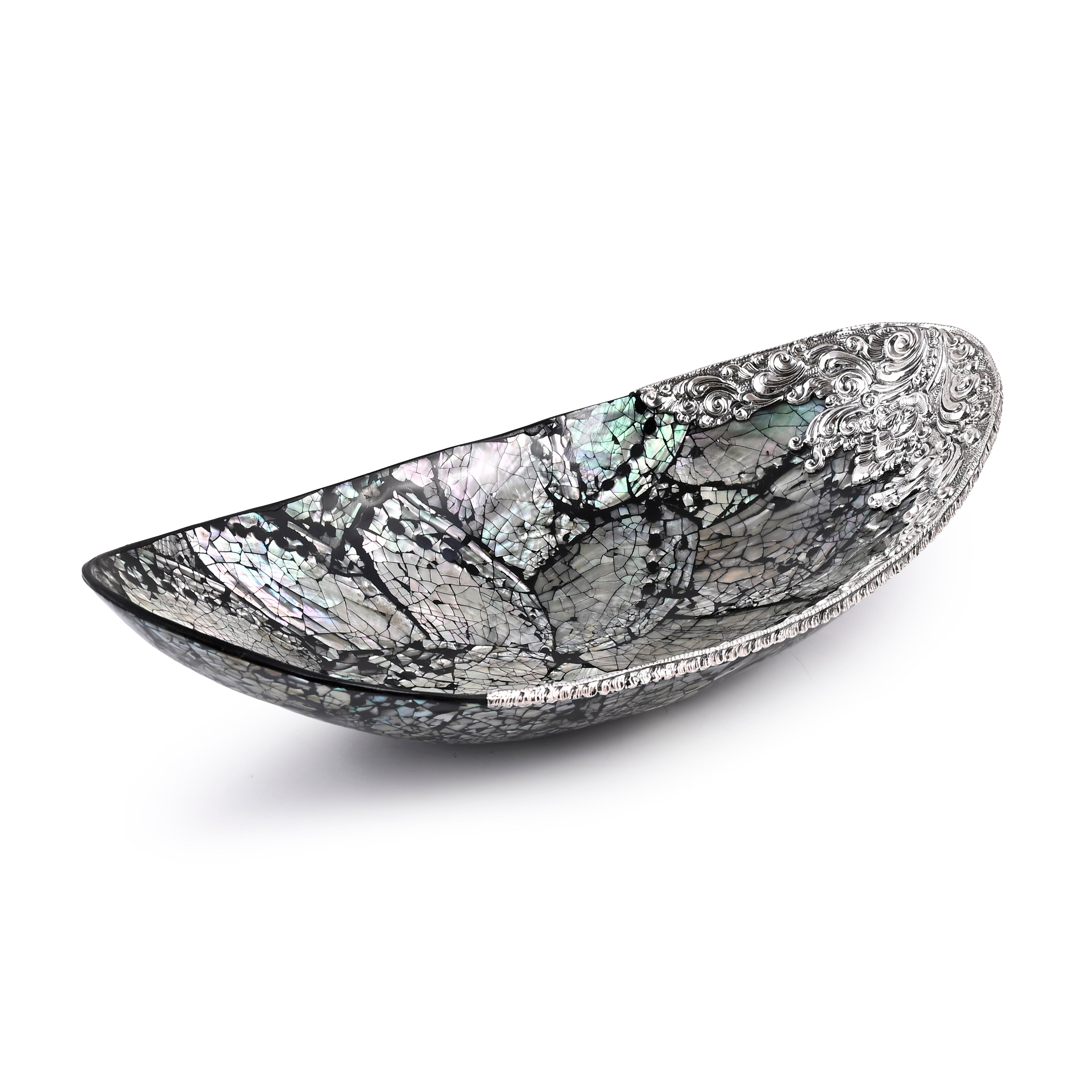 Royal Bali - Abalone Muschel Ovale Dekoschale, 925 Silber