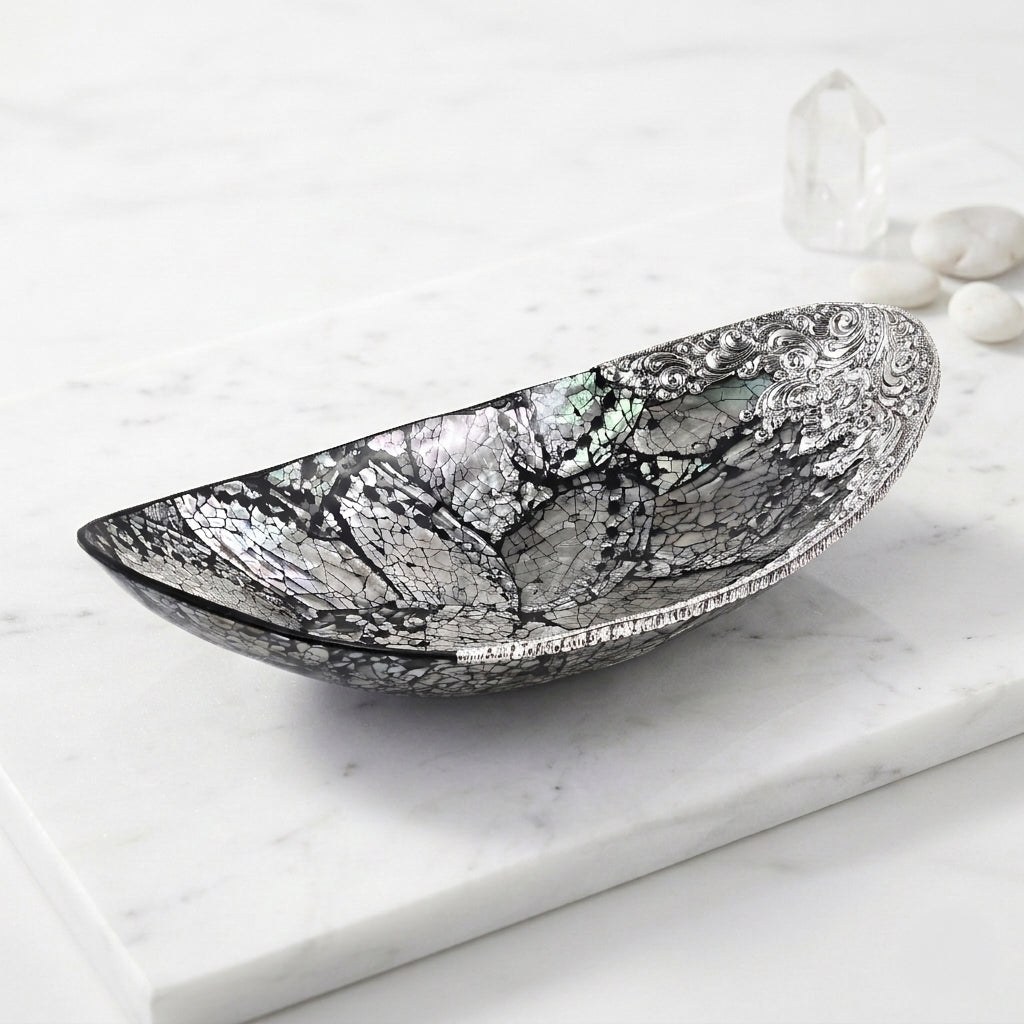 Royal Bali - Abalone Muschel Ovale Dekoschale, 925 Silber