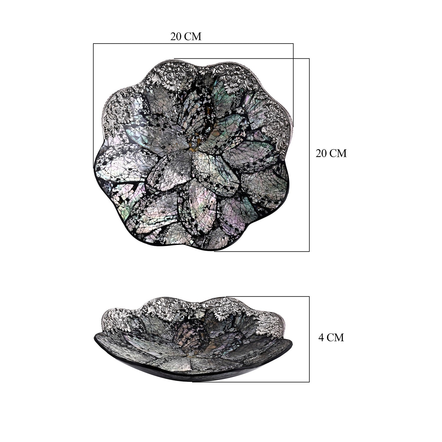 Royal Bali - Abalone Muschel Blütenförmige Dekoschale, 925 Silber