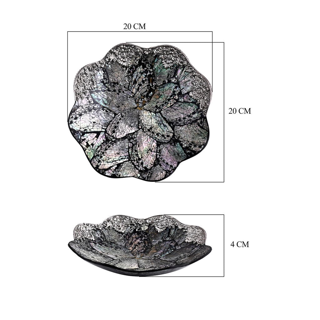 Royal Bali - Abalone Muschel Blütenförmige Dekoschale, 925 Silber