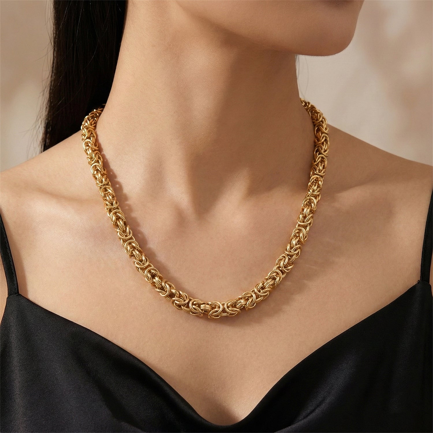 EVER TRUE Reine Bronze 750 Vergoldet Halskette ca. 50 cm ca. 37,00g