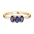 D'Joy AA Tansanit Ring 925 Silber 750 Gelb Vergoldet (Größe 20.00) ca. 0,71 ct