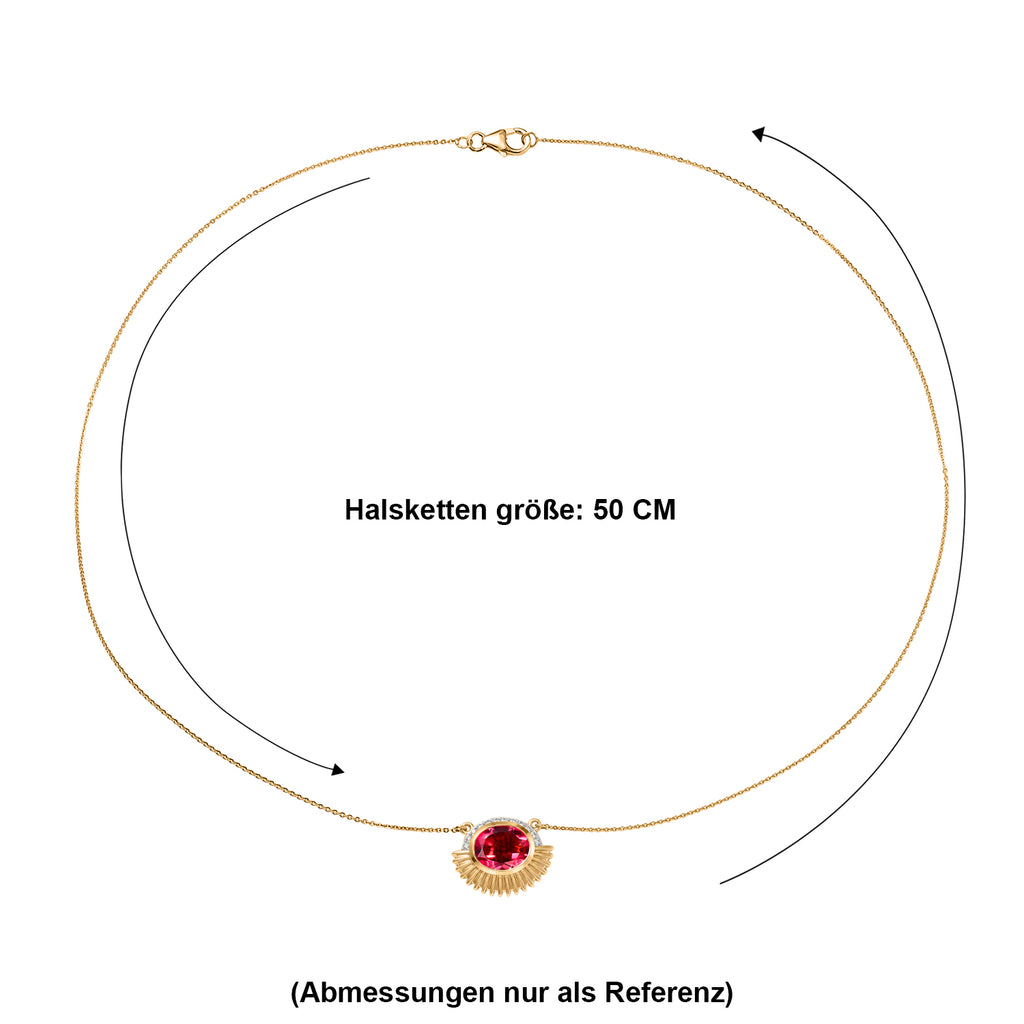 D'Joy Sunset Quarz Triplette, Weißer Zirkon Halskette ca. 50 cm 925 Silber 750 Gelbgold Vermeil ca. 4,11 ct.