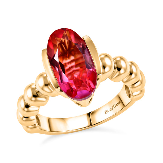 EVER TRUE Abendglut Majestät Sunset Quarz Triplette Ring Nickelfreies Messing (Größe 20.00) ca. 3.57 ct