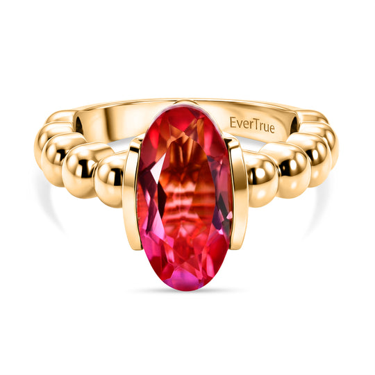 EVER TRUE Abendglut Majestät Sunset Quarz Triplette Ring Nickelfreies Messing (Größe 20.00) ca. 3.57 ct