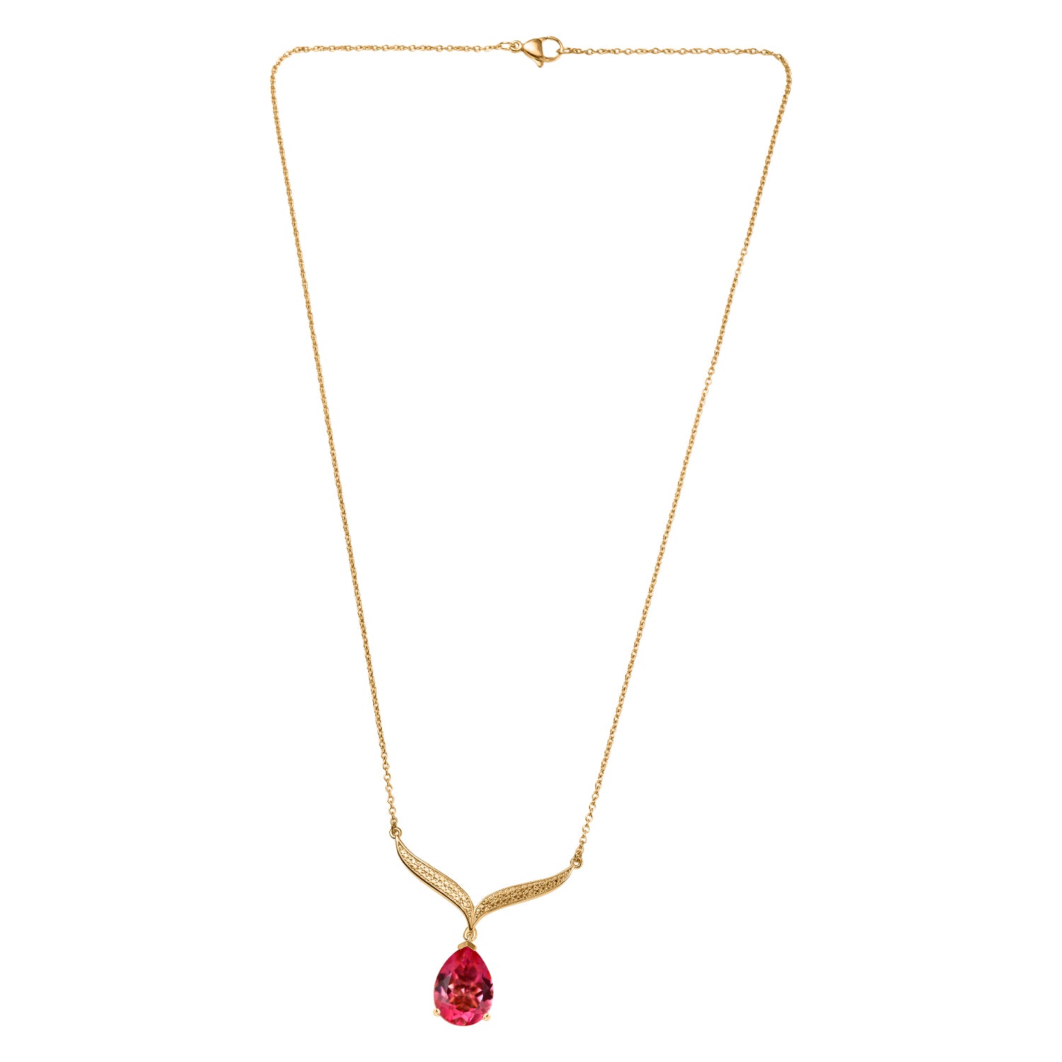EVER TRUE Sunset Quarz Triplette Halskette ca. 50 cm Nickelfreies Messing, goldfarben ca. 8,82 ct.