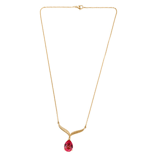 EVER TRUE Sunset Quarz Triplette Halskette ca. 50 cm Nickelfreies Messing, goldfarben ca. 8,82 ct.