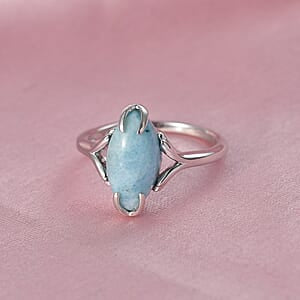 D'Joy AAA Larimar Ring 925 Silber Rhodiniert (Größe 19.00) ca. 3,00 ct