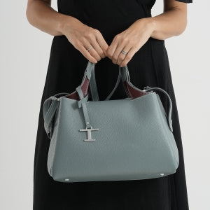 Henkeltasche aus Echtleder mit Schulterriemen, Reißverschlussfach und 4 Innenfächern, ca. 36 x 17 x 26 cm, Schwarz