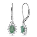 D'Joy Socoto Smaragd, Weißer Zirkon Ohrringe 925 Silber rhodiniert ca. 1.45 ct